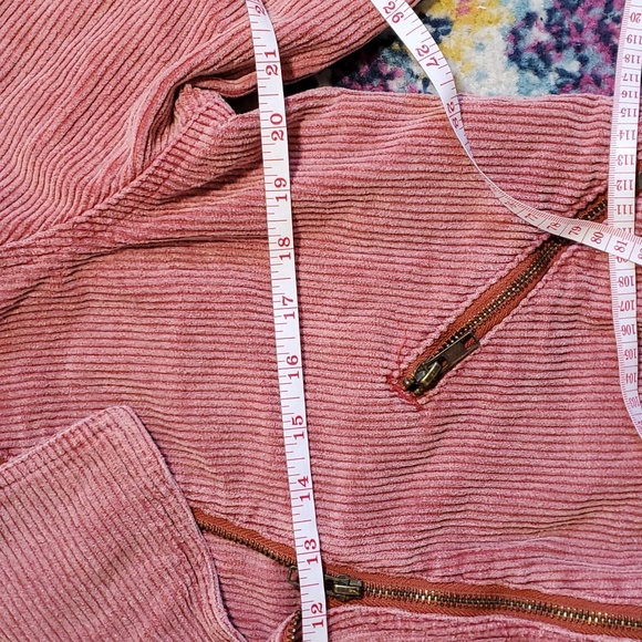 POL Pink Corduroy Cropped Bomber Utility Jacket - Picture 5 of 6